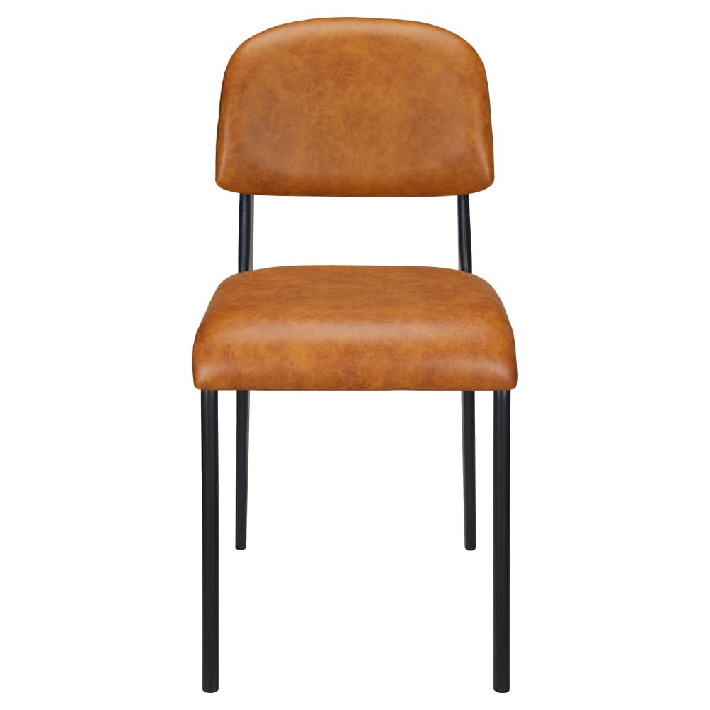 Nico Chair with Upholstered Back, Metal