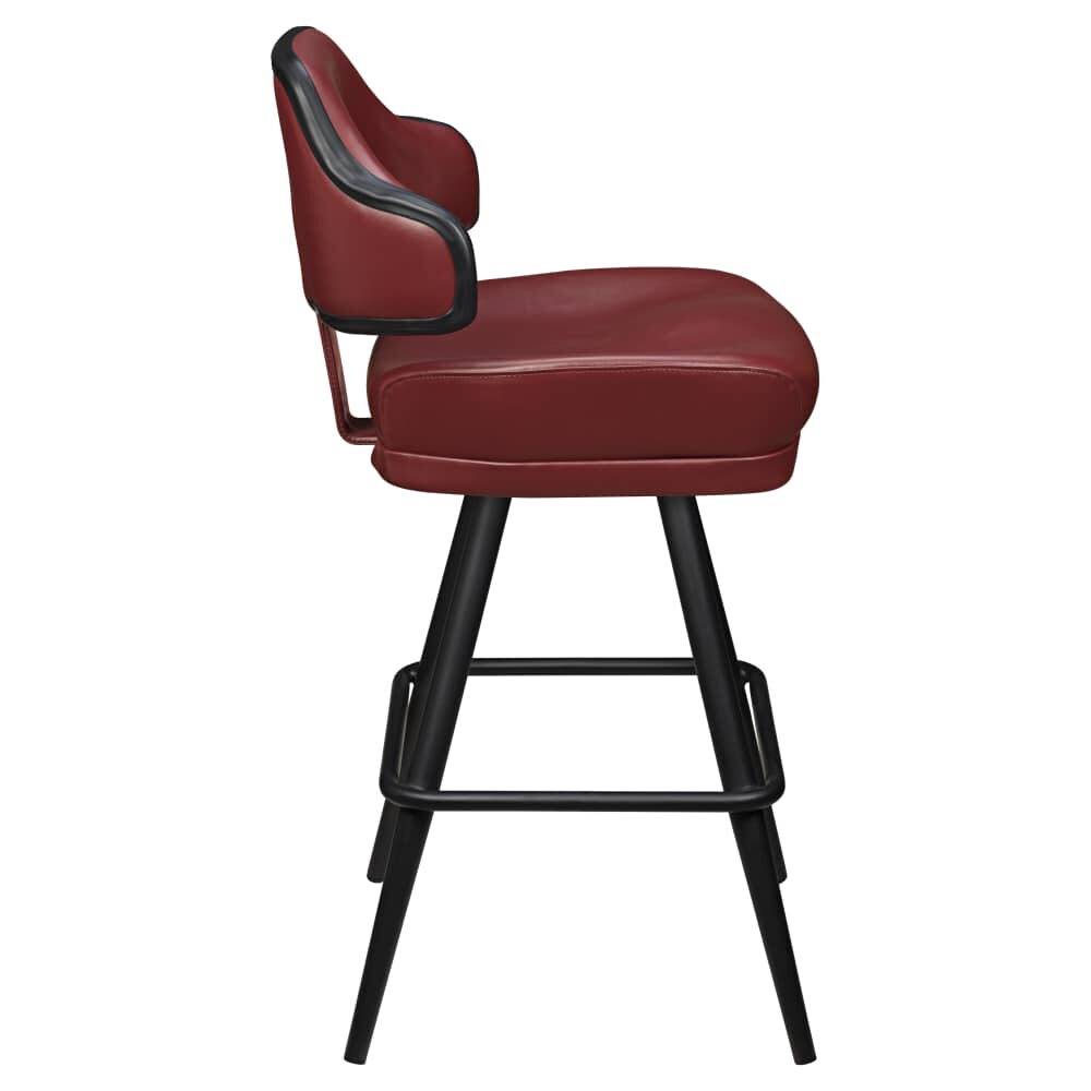Gioco Bar Stool with Casino Bucket Seat and Square Frame