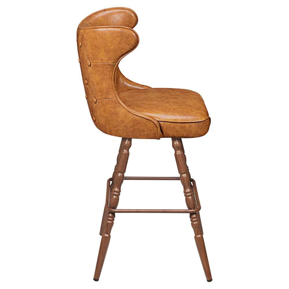 Darlo Swivel Bar Stool with Bucket Seat and Vintage Frame