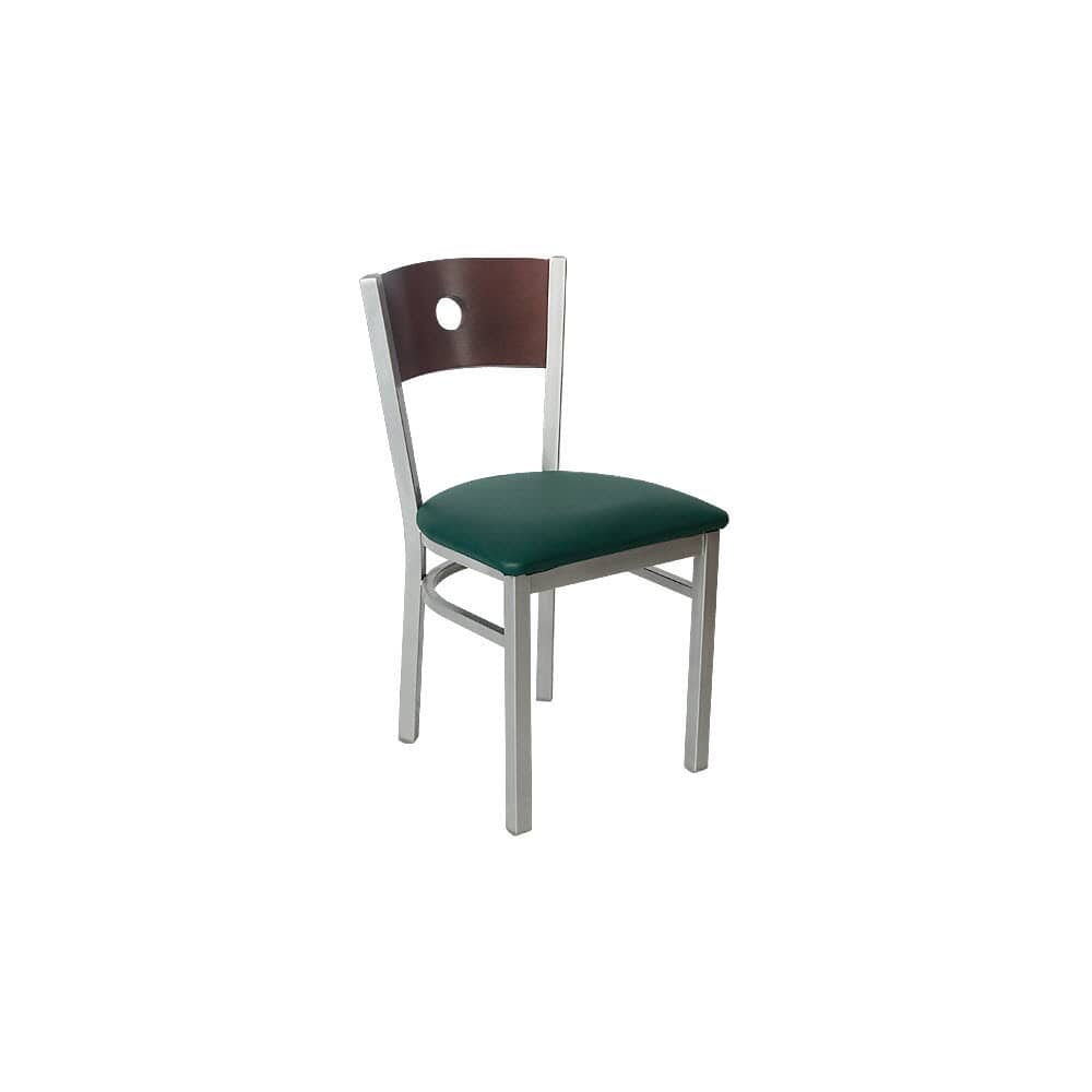 Metal Chair with a Circled Interchangeable Back, Silver