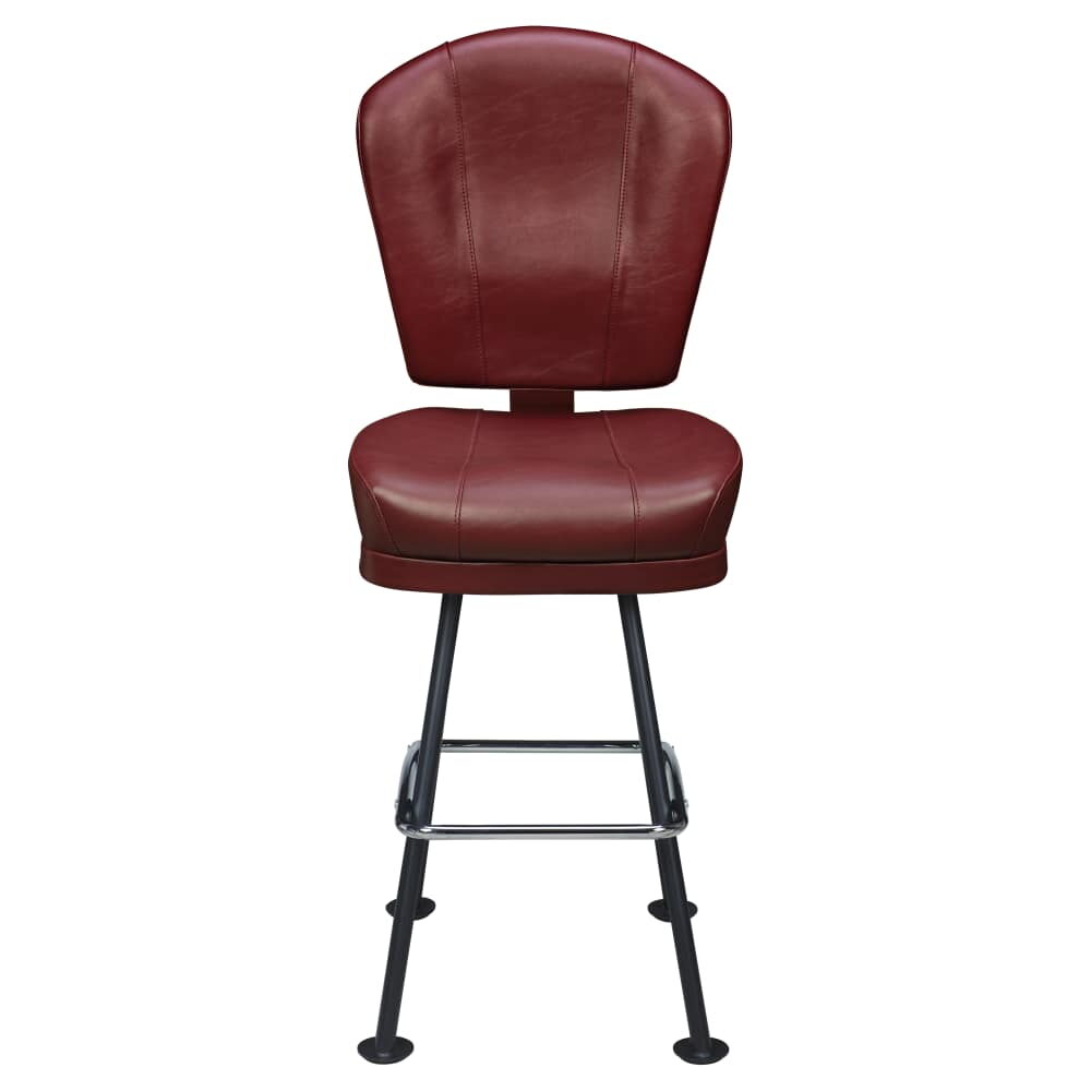 Lusso 3-Channel Bar Stool with Casino Bucket Seat and Arched-Oval Frame