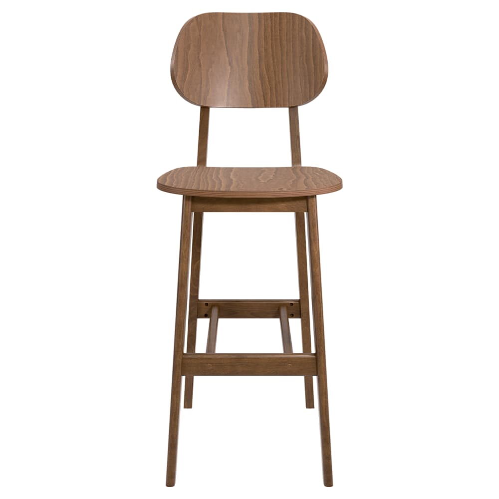 Gisselle Bar Stool in Wood with Curved Back
