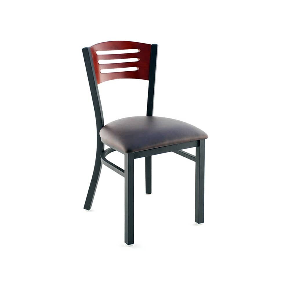 Metal Chair with 3 Slats Back