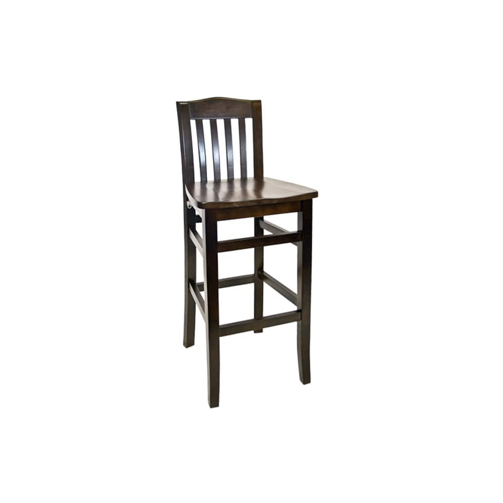 Bar Stool with Vertical Slat, Beechwood Wood