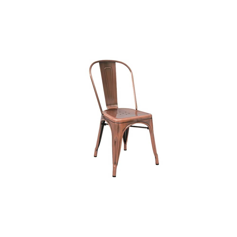 Metal Chair with Copper Finish, Bistro-Style