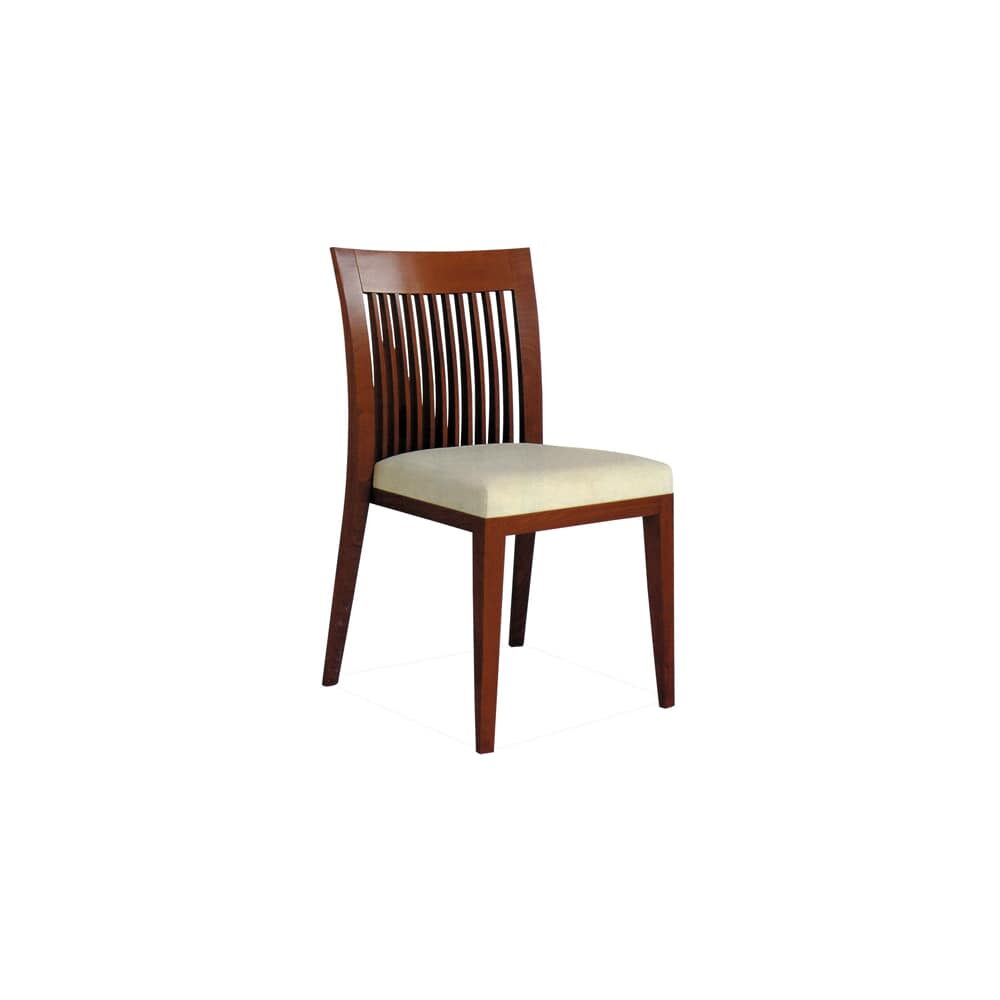 Harp Wood Chair with Vertical Slat-Back