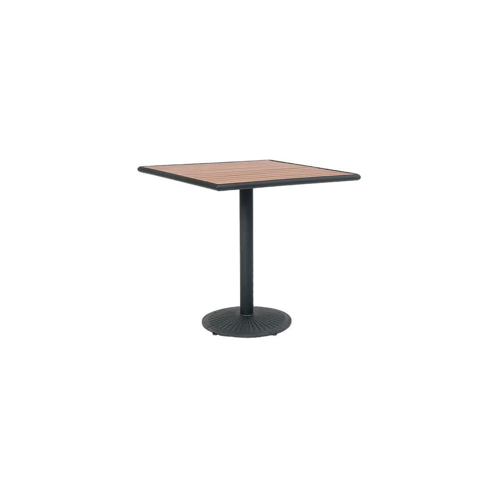 Metal Base with Faux Teak Top, Natural Finish
