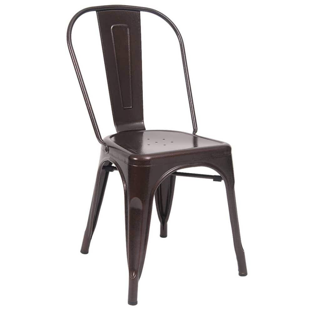 Metal Chair with Brown Finish, Bistro-Style