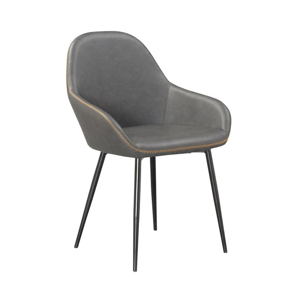 Chair with Padded Seat and Back, Vintage-Style Metal