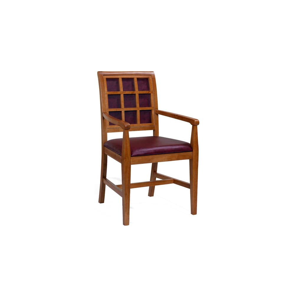 Chair with Straight Window-Back, Fully Upholstered Wood