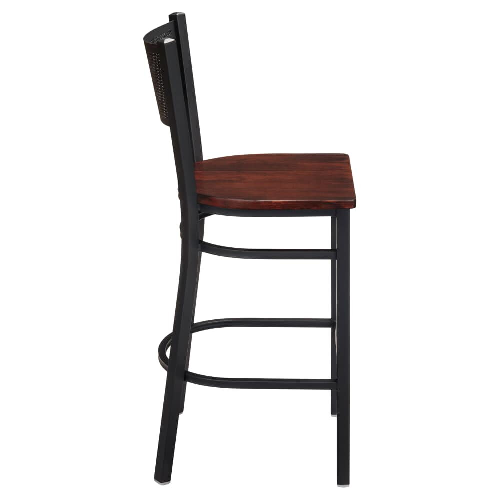 Metal Bar Stool with Checker Back