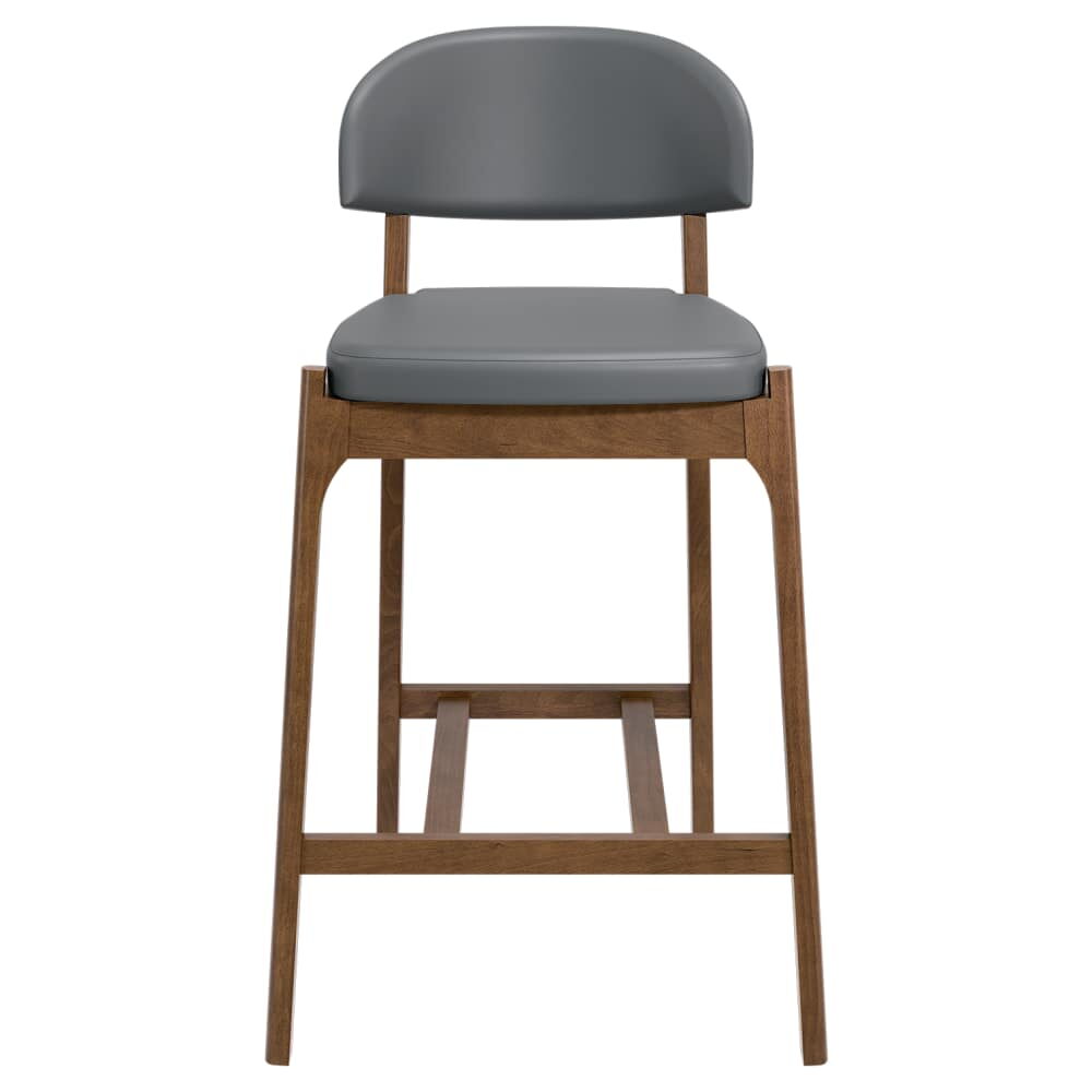 Neli Bar Stool in Wood with Upholstered Back