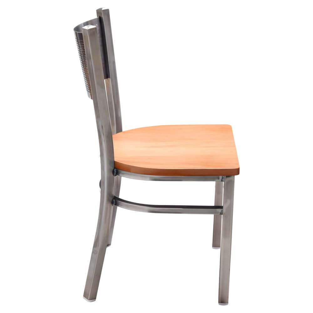 Metal Chair with Checker Back, Clear Coat