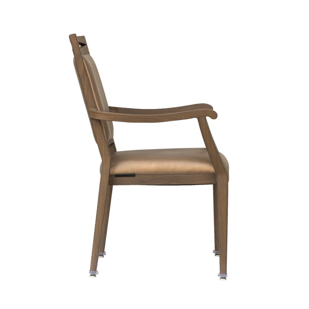 Agnes Aluminum Armchair with Wood Grain