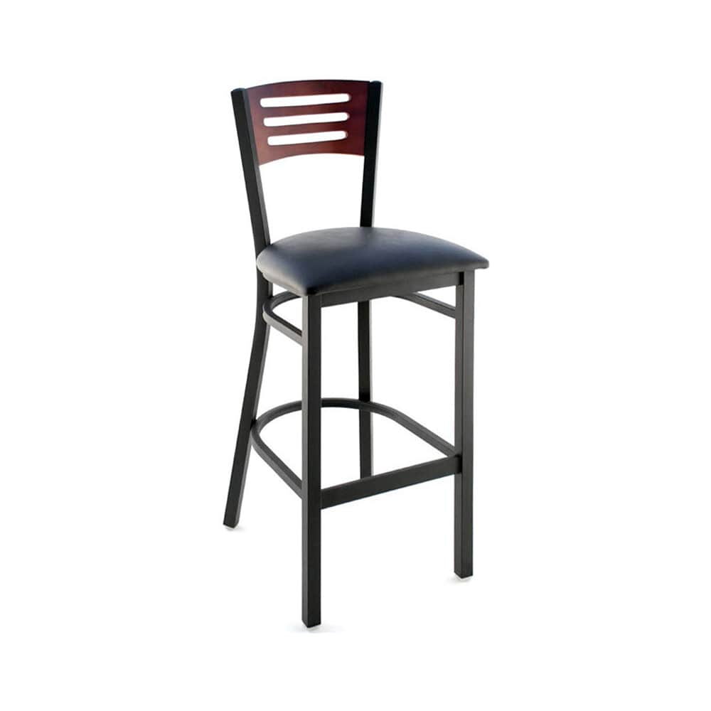 Metal Bar Stool with 3 Slats and Interchangeable Back
