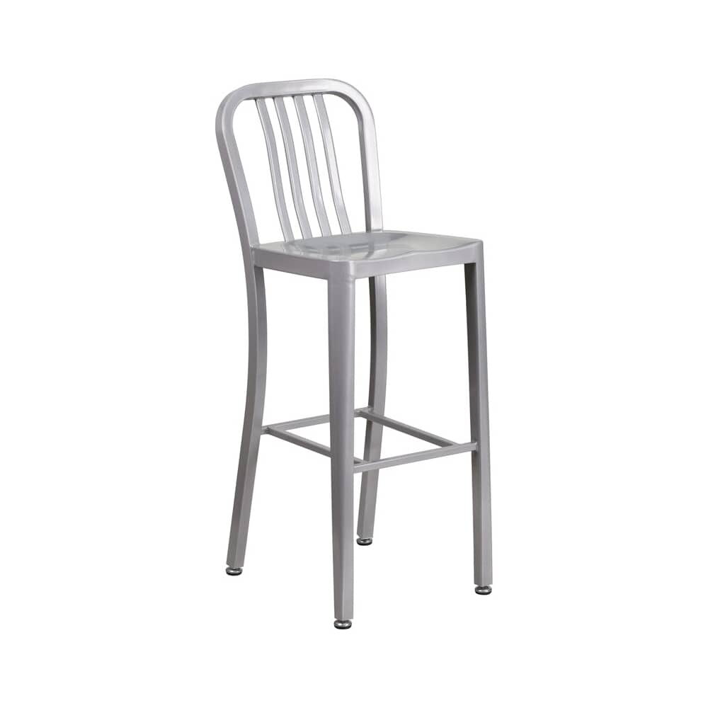 Bar Stool in Metal with Silver Finish