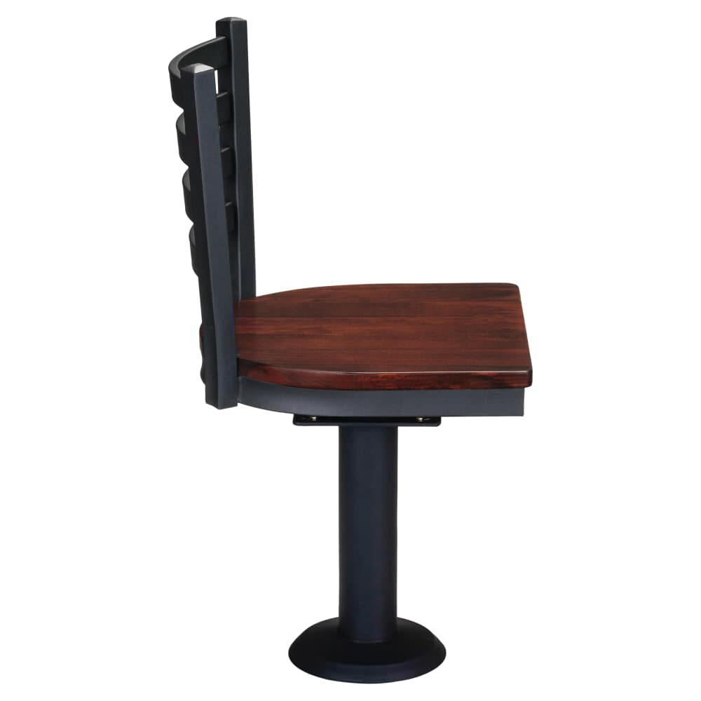 Swivel Chair in Metal, Ladder-Back Bolt-Down