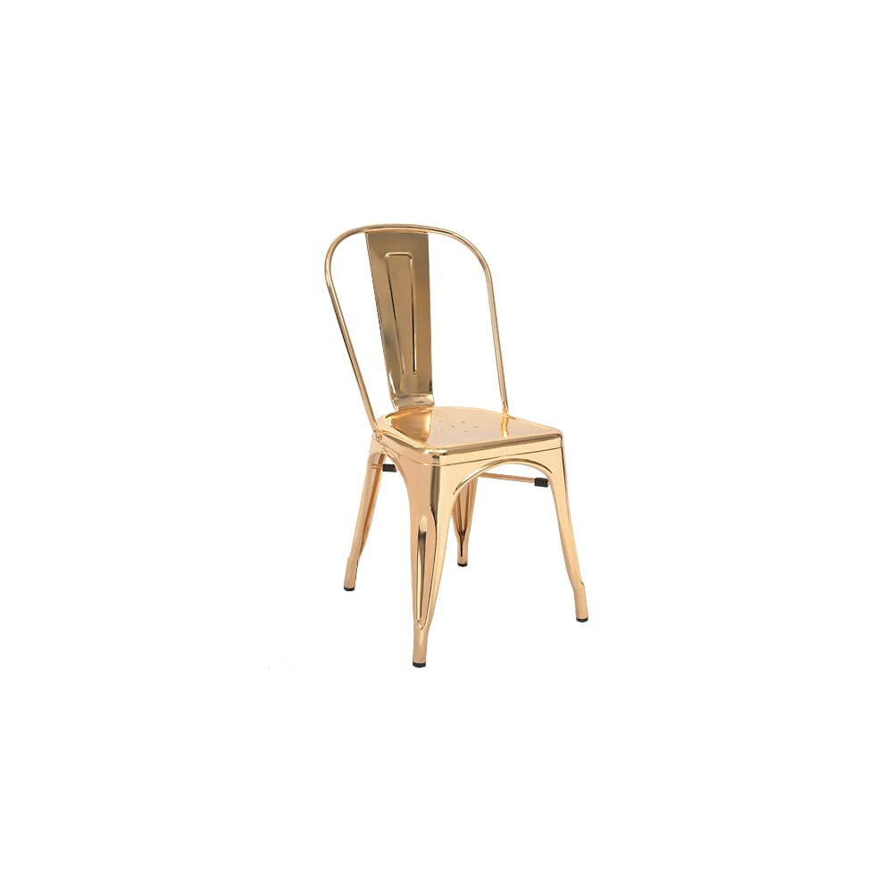 Metal Chair with Gold Finish, Bistro-Style