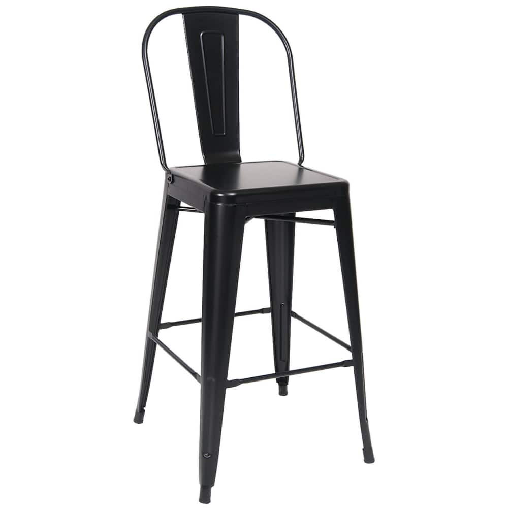 Metal Bar Stool with Black Finish, Bistro-Style