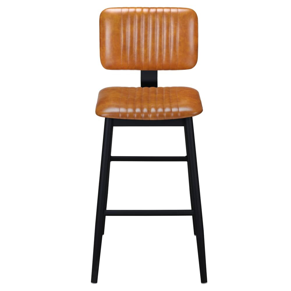 Ethan Bar Stool in Metal with Upholstered Back