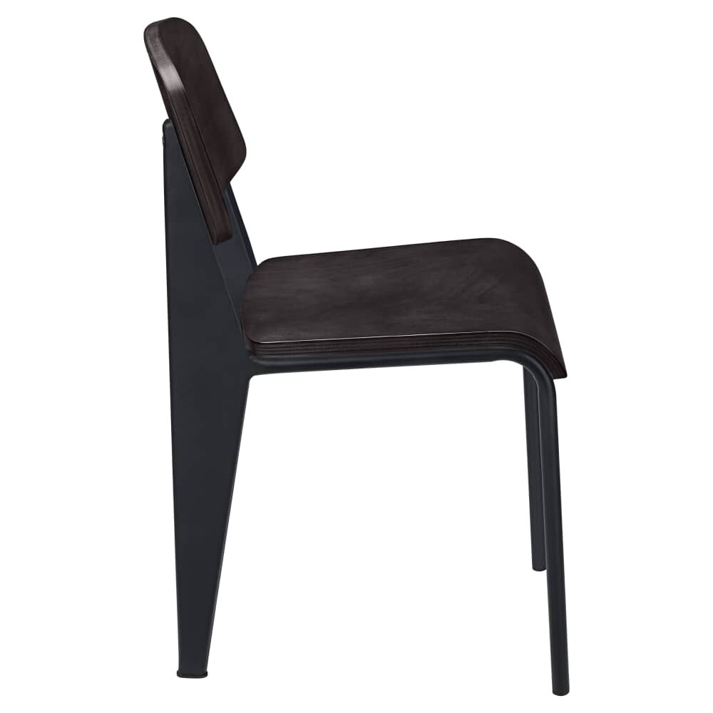 Nico Chair with Wood Back, Metal
