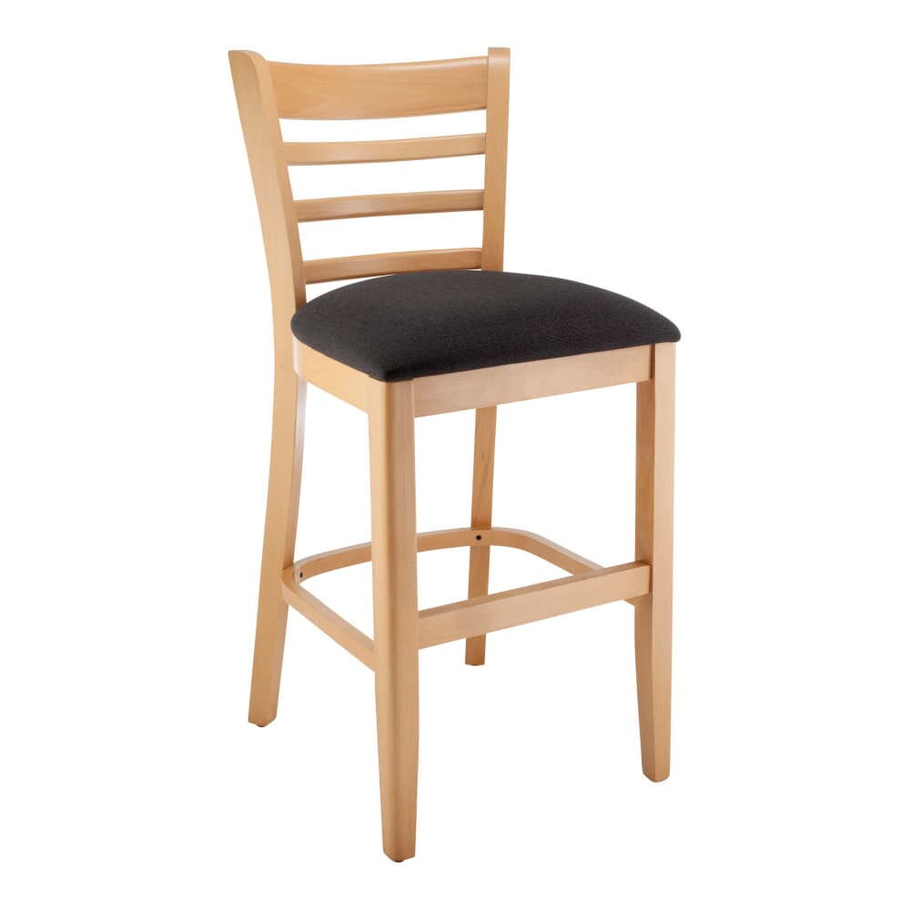 Wood Counter Stool with Ladder-Back
