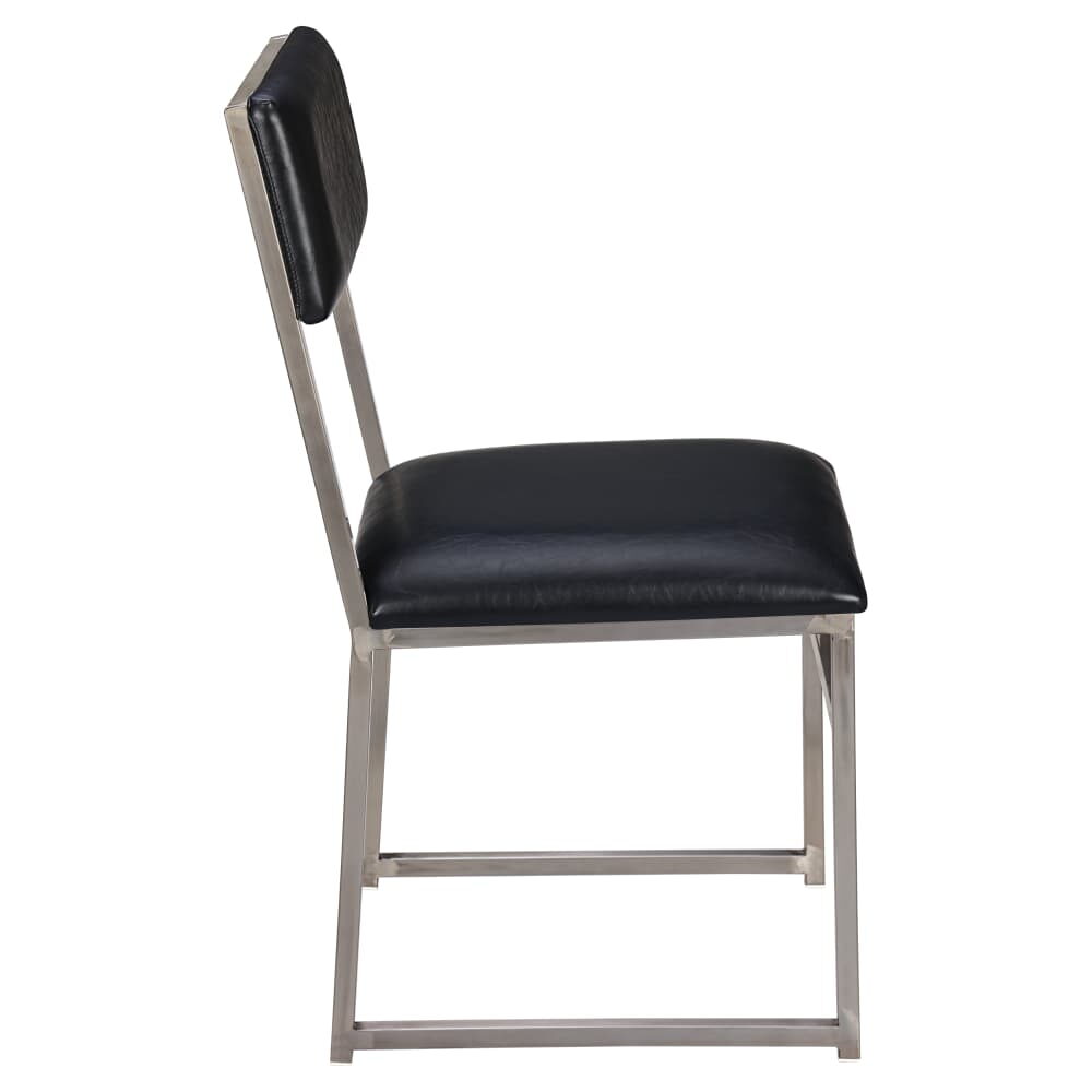 Indy Chair in Metal with Padded Back and Clear Coat Finish